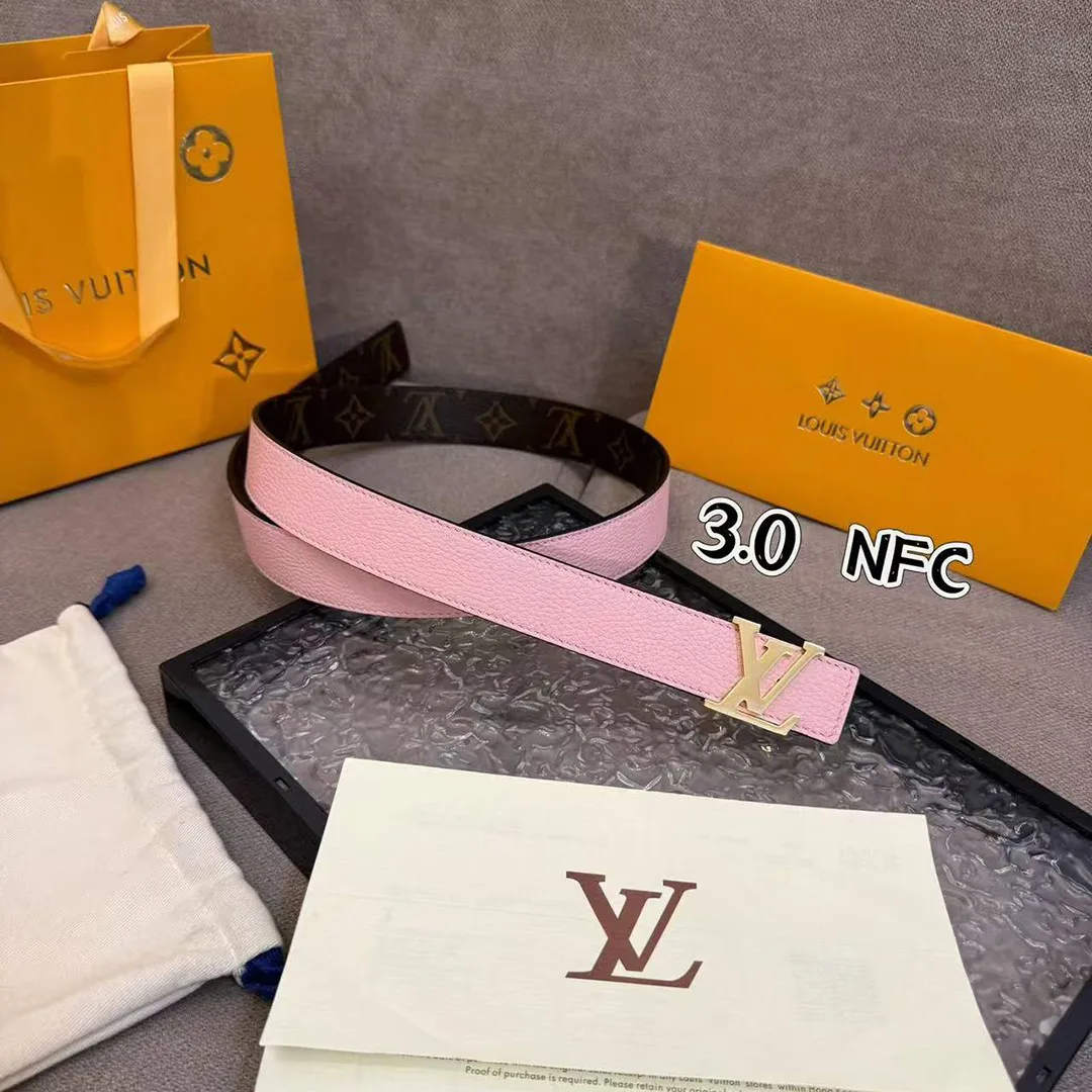 M0321U L.V Initiales 30mm Reversible Belt Monogram Canvas Calf Leather
