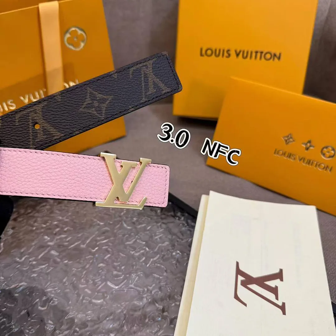 M0321U L.V Initiales 30mm Reversible Belt Monogram Canvas Calf Leather