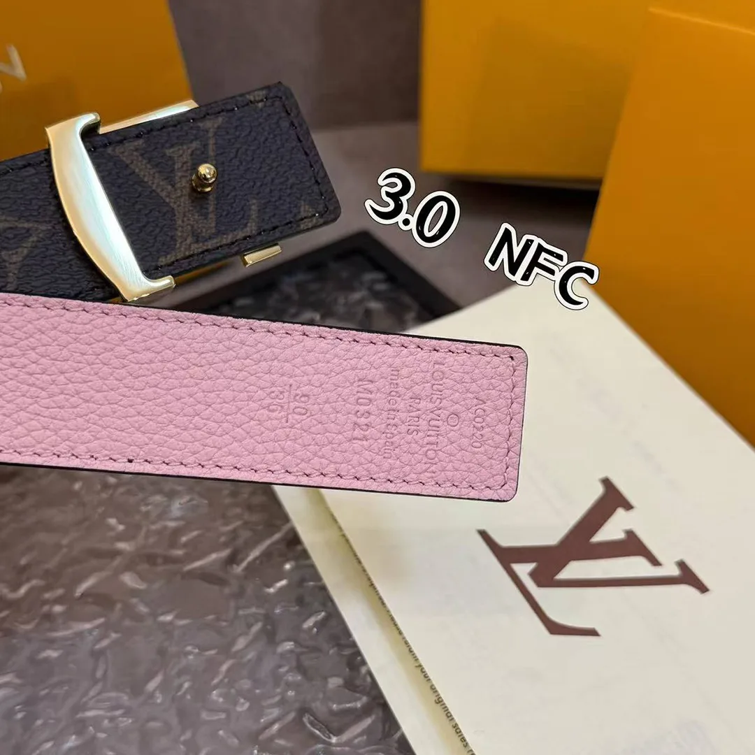 M0321U L.V Initiales 30mm Reversible Belt Monogram Canvas Calf Leather