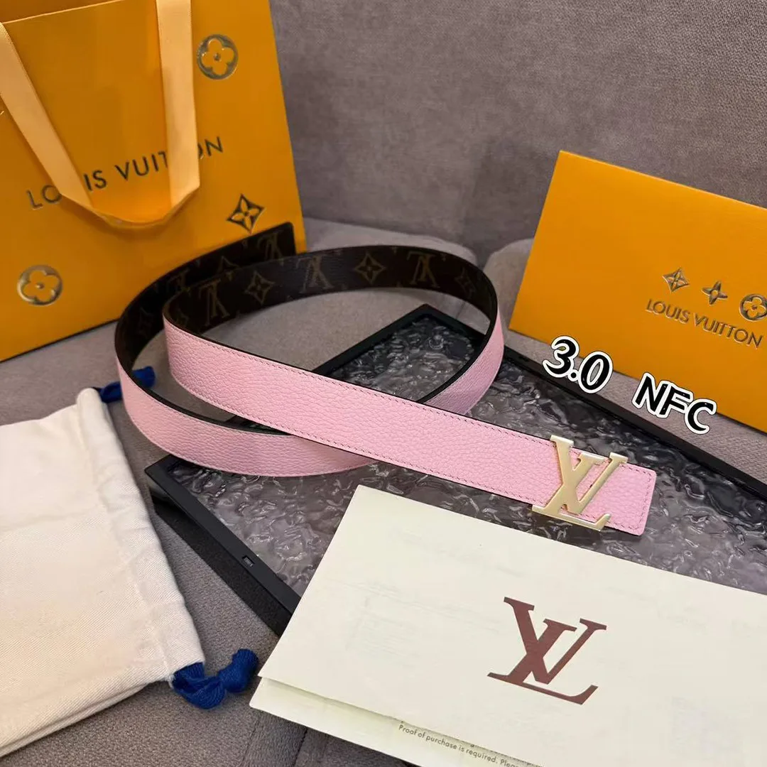 M0321U L.V Initiales 30mm Reversible Belt Monogram Canvas Calf Leather