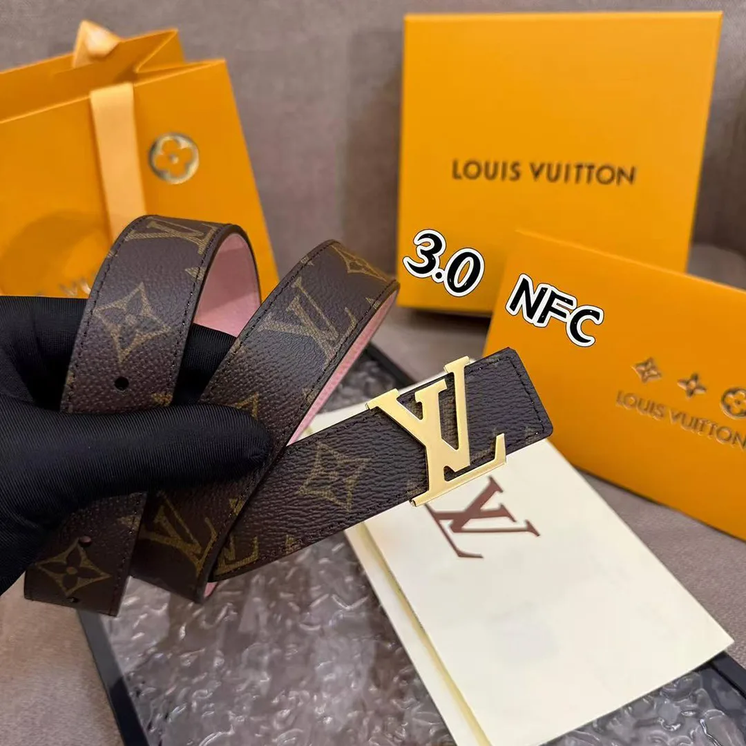 M0321U L.V Initiales 30mm Reversible Belt Monogram Canvas Calf Leather