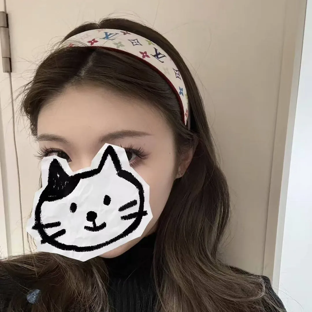 M96120 TM Monogram Multicolor Outline Headband Monogram Multicolor Coated Canvas