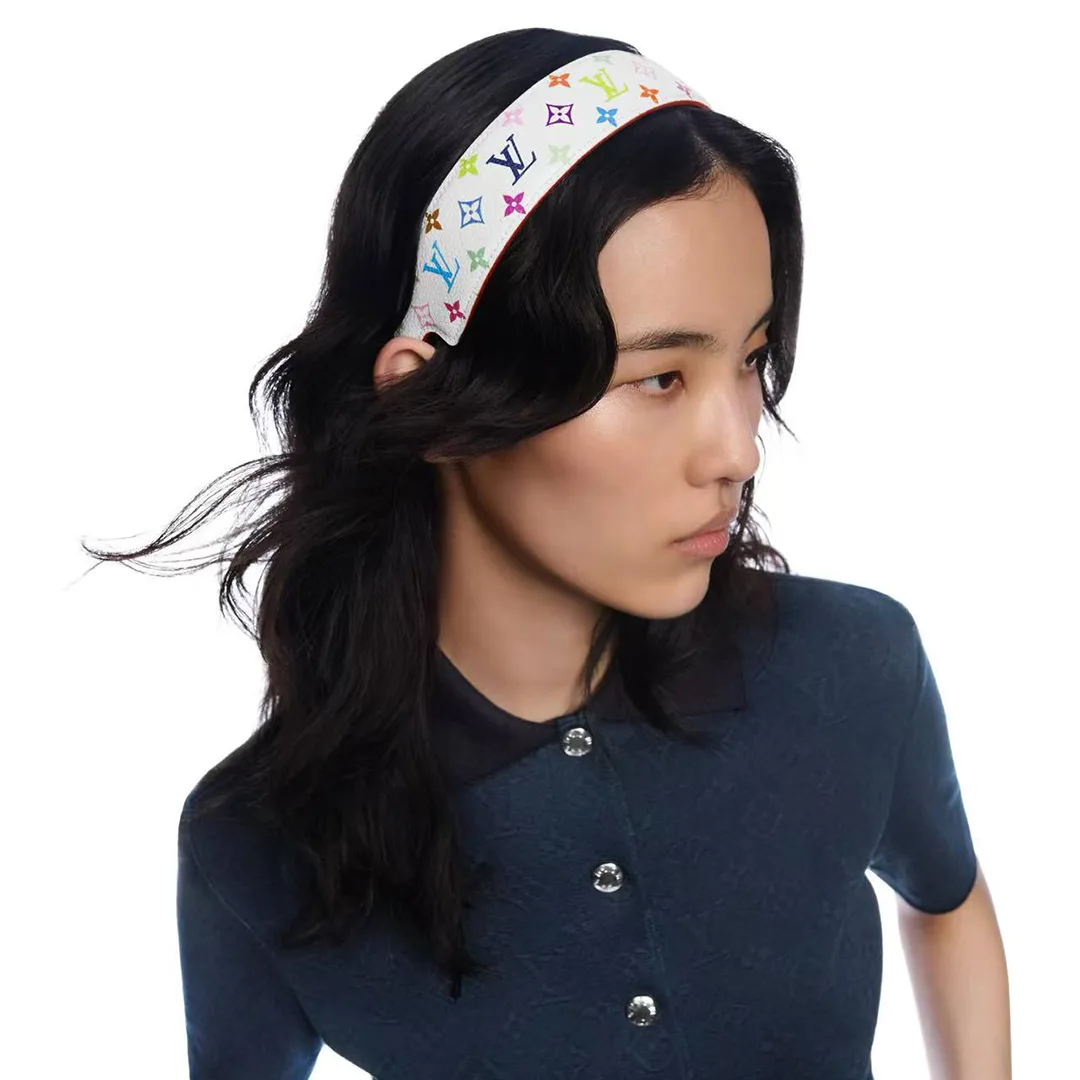 M96120 TM Monogram Multicolor Outline Headband Monogram Multicolor Coated Canvas