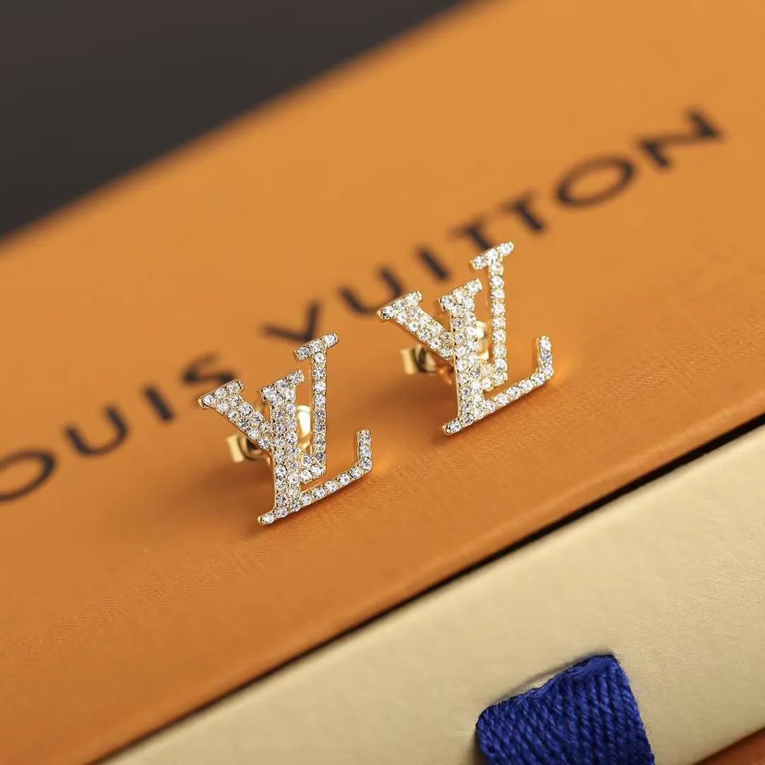 M00609 L.V Iconic Earrings Crystal Gold