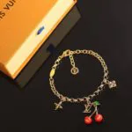 M1691A TM Cerise Bracelet Initials and Monogram Flower Charms - M00587 1 M1691A TM Cerise Bracelet Initials and Monogram Flower Charms