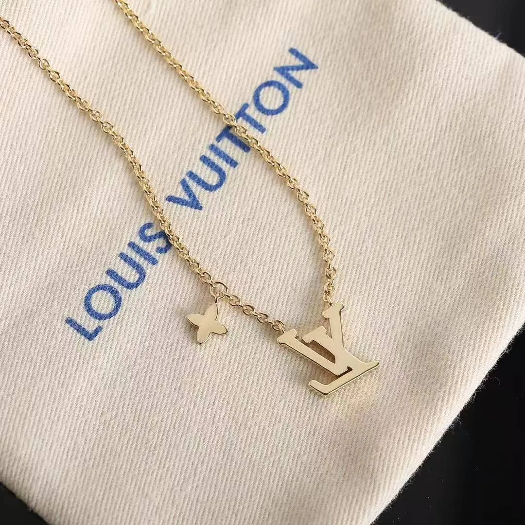 M01215 Iconic Enamel Necklace Initials and Monogram Flower Charms