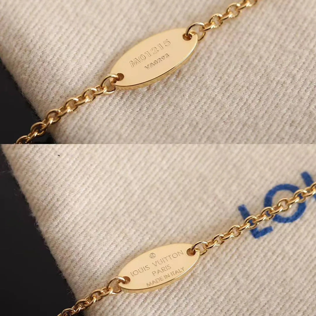 M01215 Iconic Enamel Necklace Initials and Monogram Flower Charms