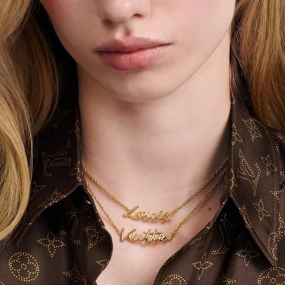 M03263 Script Necklace Adjustable Chain with Circle Charm