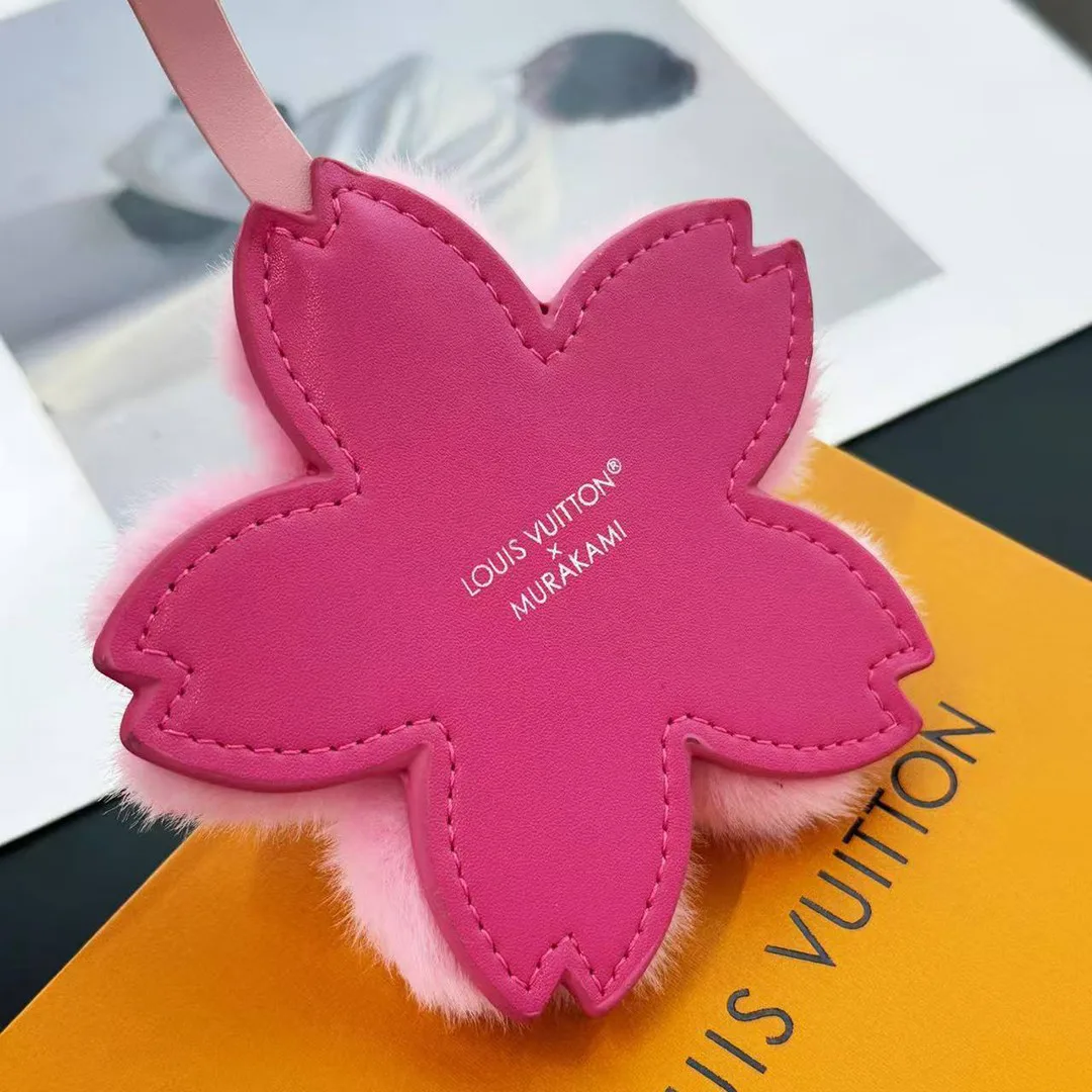 M02485 L.V x TM Cherry Blossom Bag Charm Faux Fur