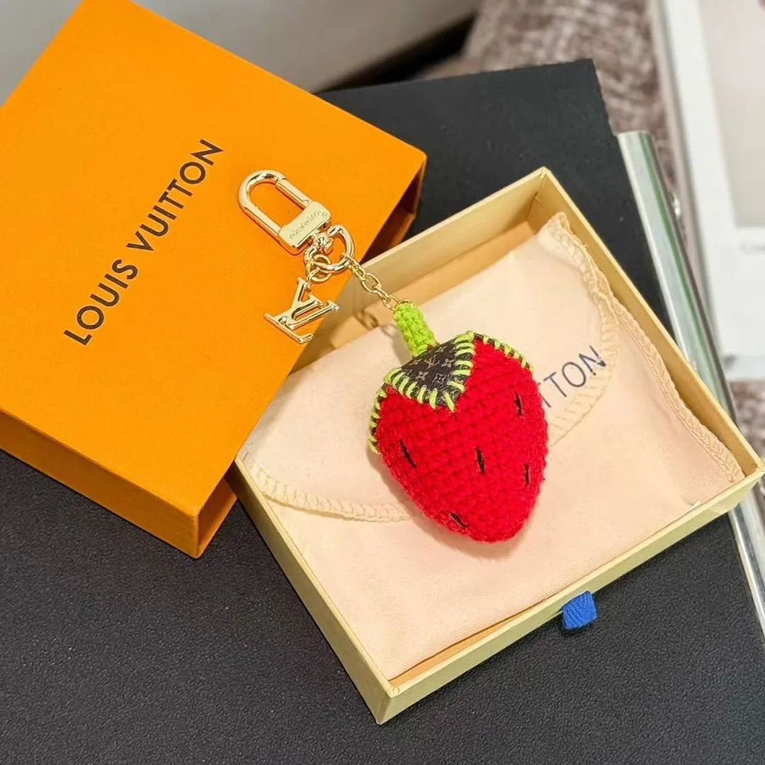 M02583 Berrylicious Crochet Bag Charm L.V Signature Snap Hook and Key Ring Monogram Canvas