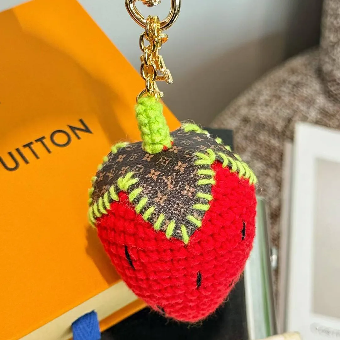 M02583 Berrylicious Crochet Bag Charm L.V Signature Snap Hook and Key Ring Monogram Canvas