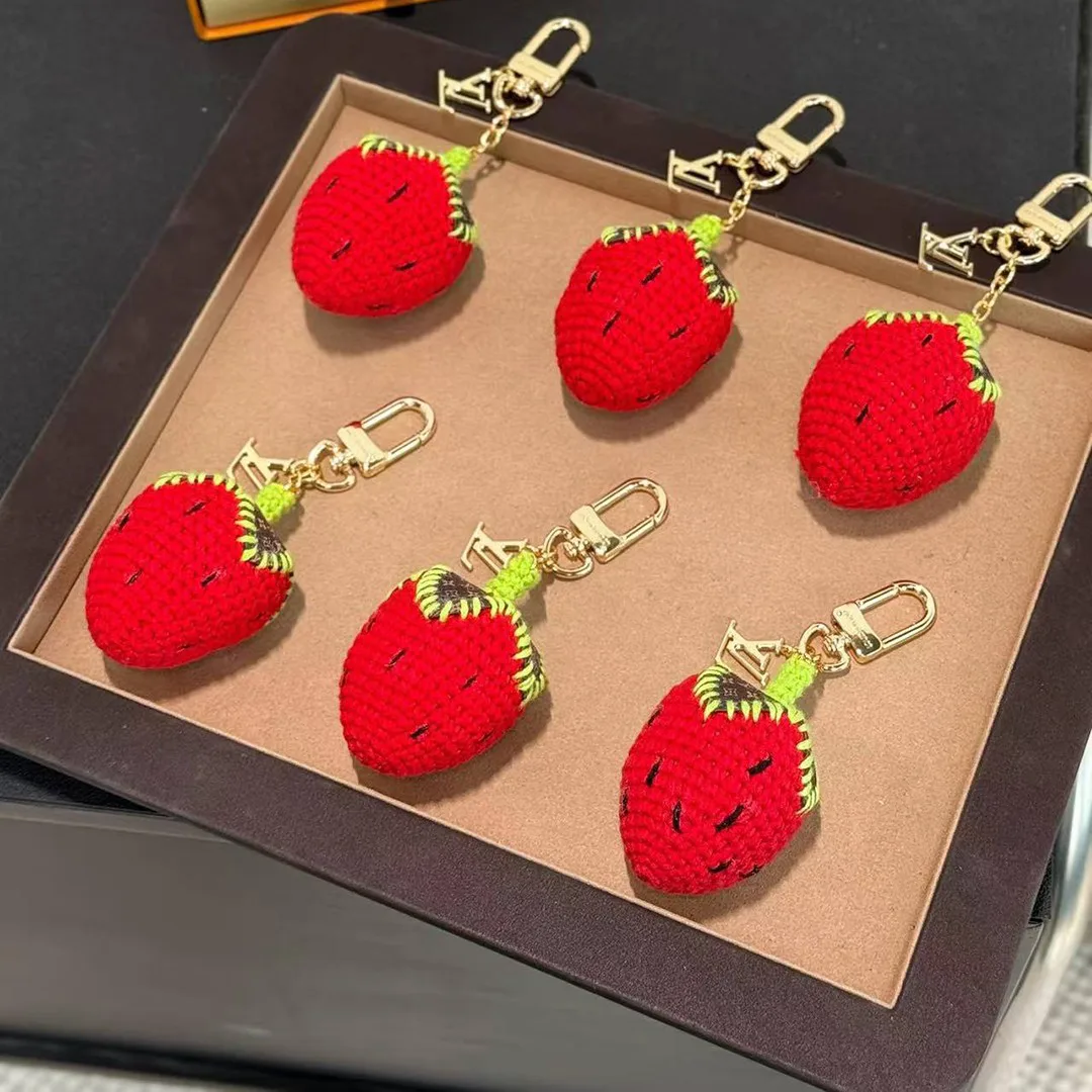 M02583 Berrylicious Crochet Bag Charm L.V Signature Snap Hook and Key Ring Monogram Canvas