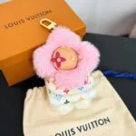 M03727 L.V x TM Vivienne Cuddle Bag Charm Monogram Multicolor Canvas Leather and Faux Fur Earbuds Case - M03231 2 M03727 L.V x TM Vivienne Cuddle Bag Charm Monogram Multicolor Canvas Leather and Faux Fur Earbuds Case