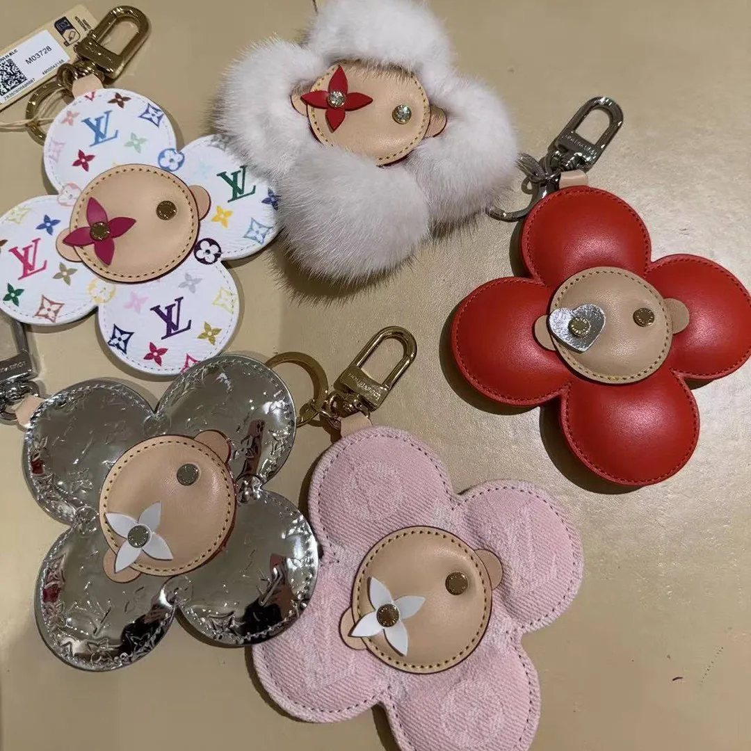 M03455 Vivienne Shearling Bag Charm Mink Fur and Leather