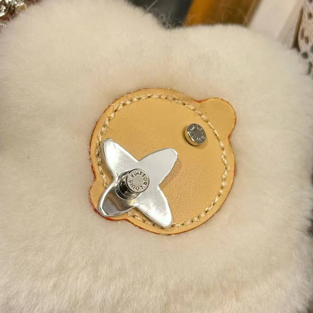 M03455 Vivienne Shearling Bag Charm Mink Fur and Leather