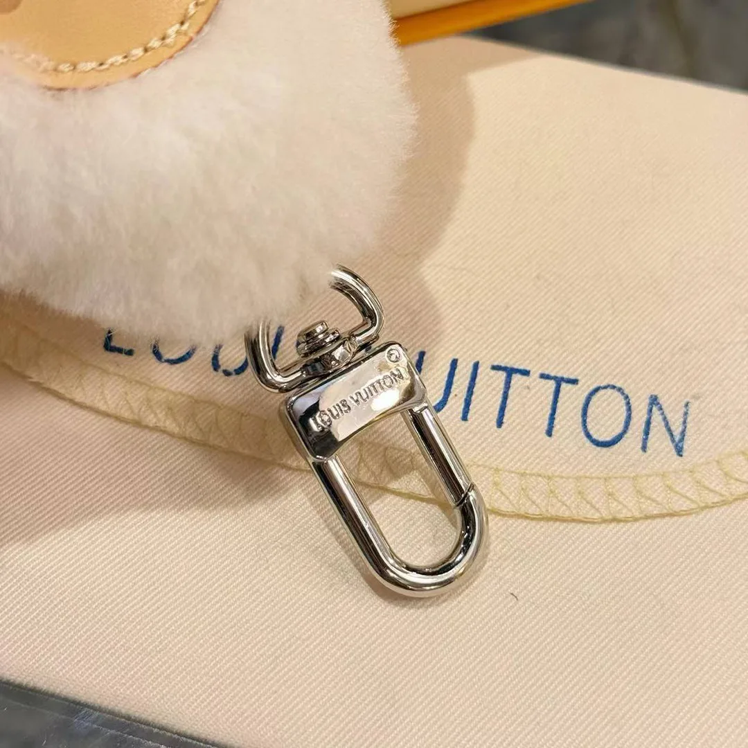 M03455 Vivienne Shearling Bag Charm Mink Fur and Leather