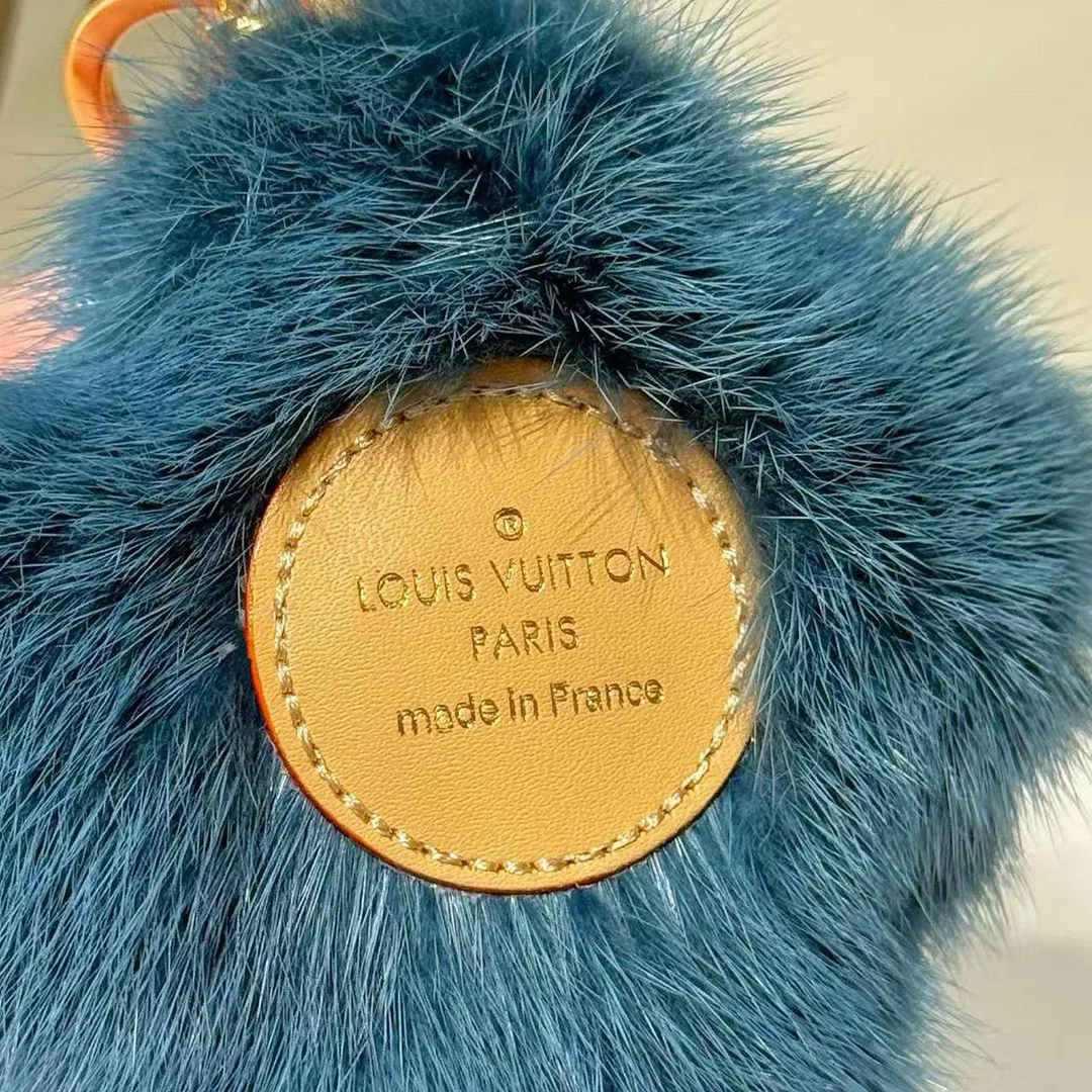 M03820 Vivienne Fur Key Holder Mink Fur and Leather