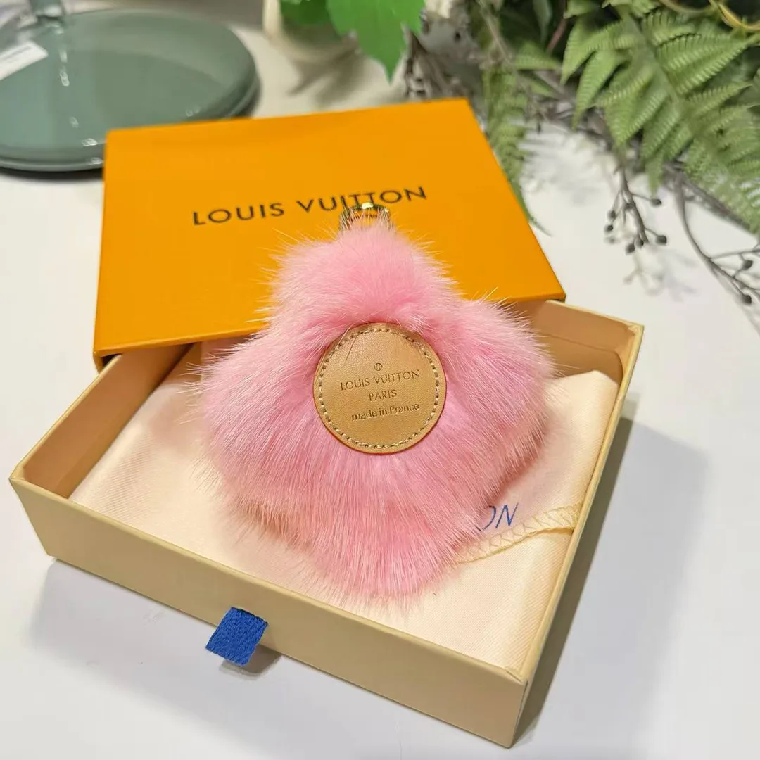 M01447 Vivienne Fur Key Holder Mink Fur and Leather