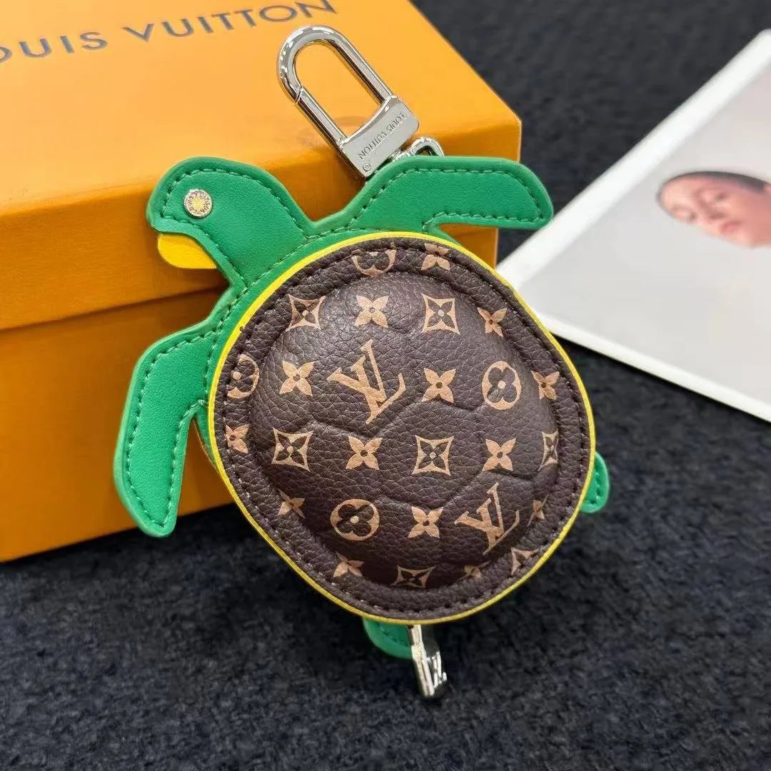 M01471 Turtle Pouch Bag Charm Monogram Coated Canvas Leather