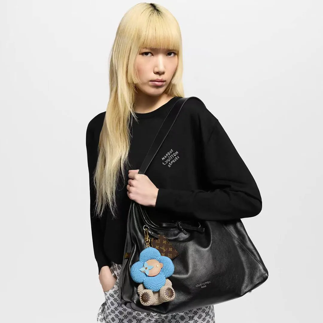 M02582 My Vivienne Crochet Bag Charm Blue Cotton