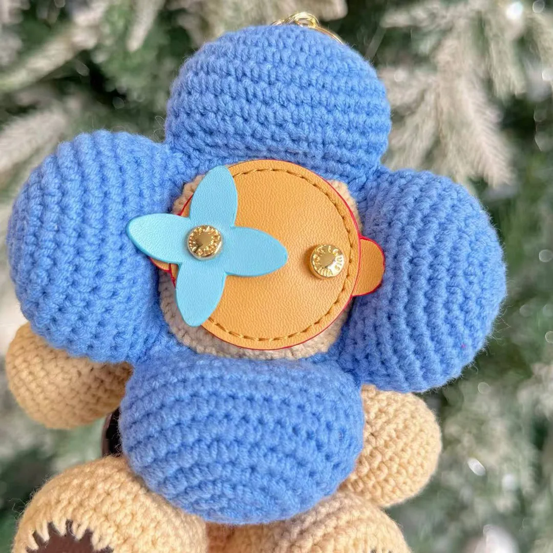 M02582 My Vivienne Crochet Bag Charm Blue Cotton