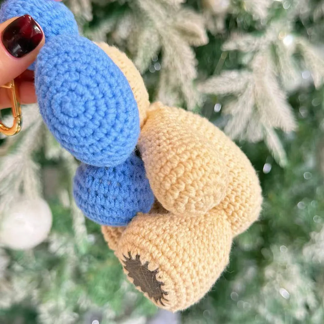 M02582 My Vivienne Crochet Bag Charm Blue Cotton