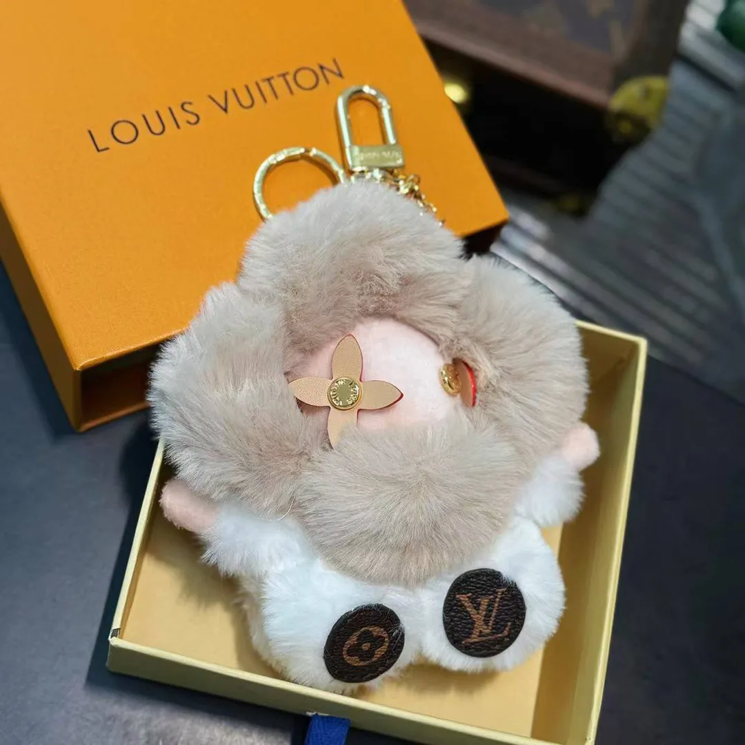 M02324 My Vivienne Bag Charm Faux Fur Calf Leather and Monogram Coated Canvas