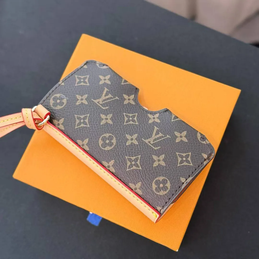 M02701 L.V Glasses Holder Leather and Monogram Coated Canvas
