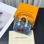 M02535 L.V x TM Micro Speedy Denim Cerise Bag Charm Denim Blue Monogram Pattern - M02599 2 M02535 L.V x TM Micro Speedy Denim Cerise Bag Charm Denim Blue Monogram Pattern