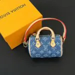 M01701 Micro Speedy Bag Charm Monogram Denim Canvas - M01882 2 M01701 Micro Speedy Bag Charm Monogram Denim Canvas