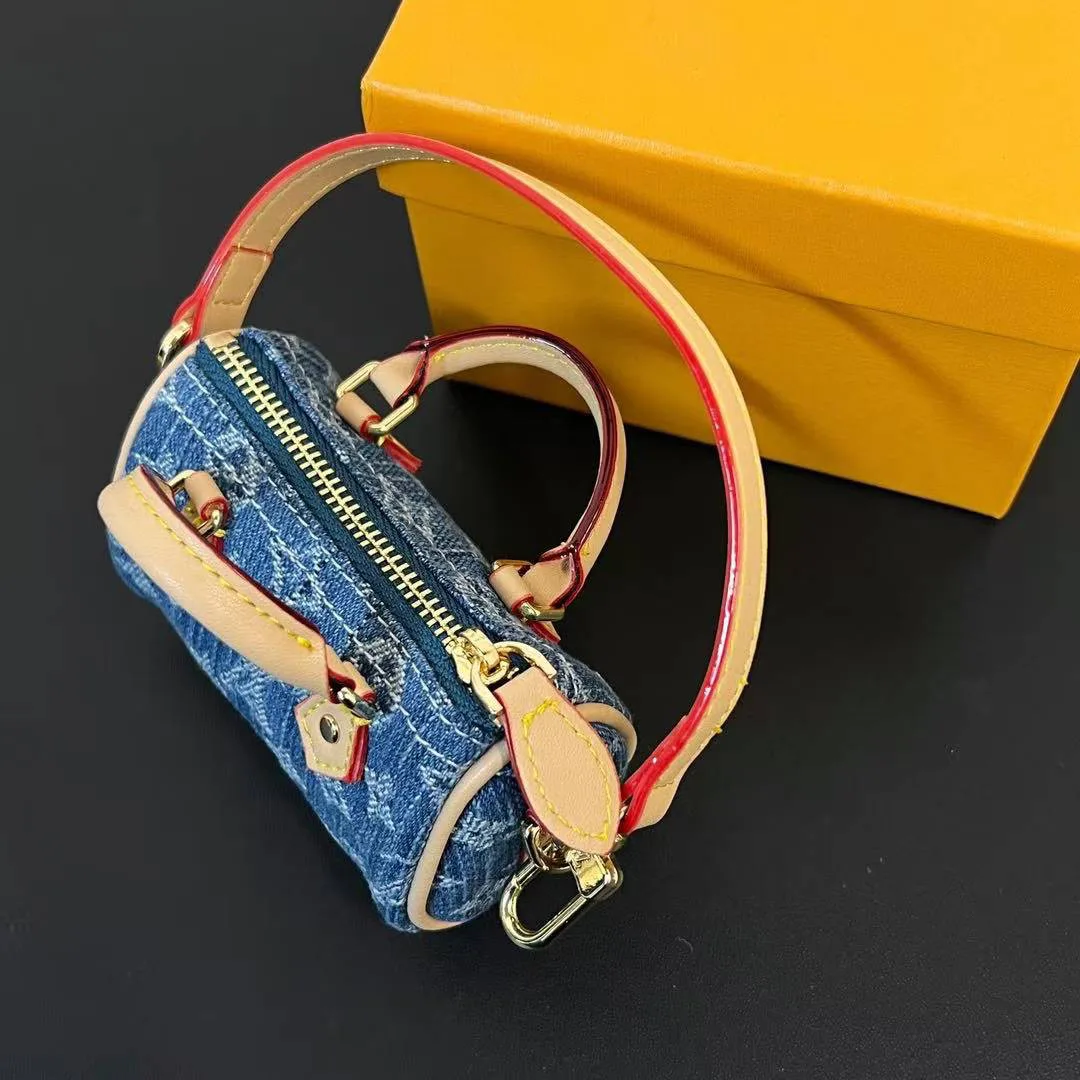 M01701 Micro Speedy Bag Charm Monogram Denim Canvas