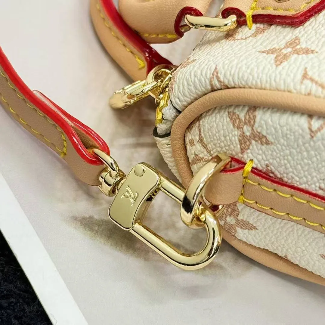 M01882 Micro Speedy Bag Charm Monogram Dune Coated Canvas