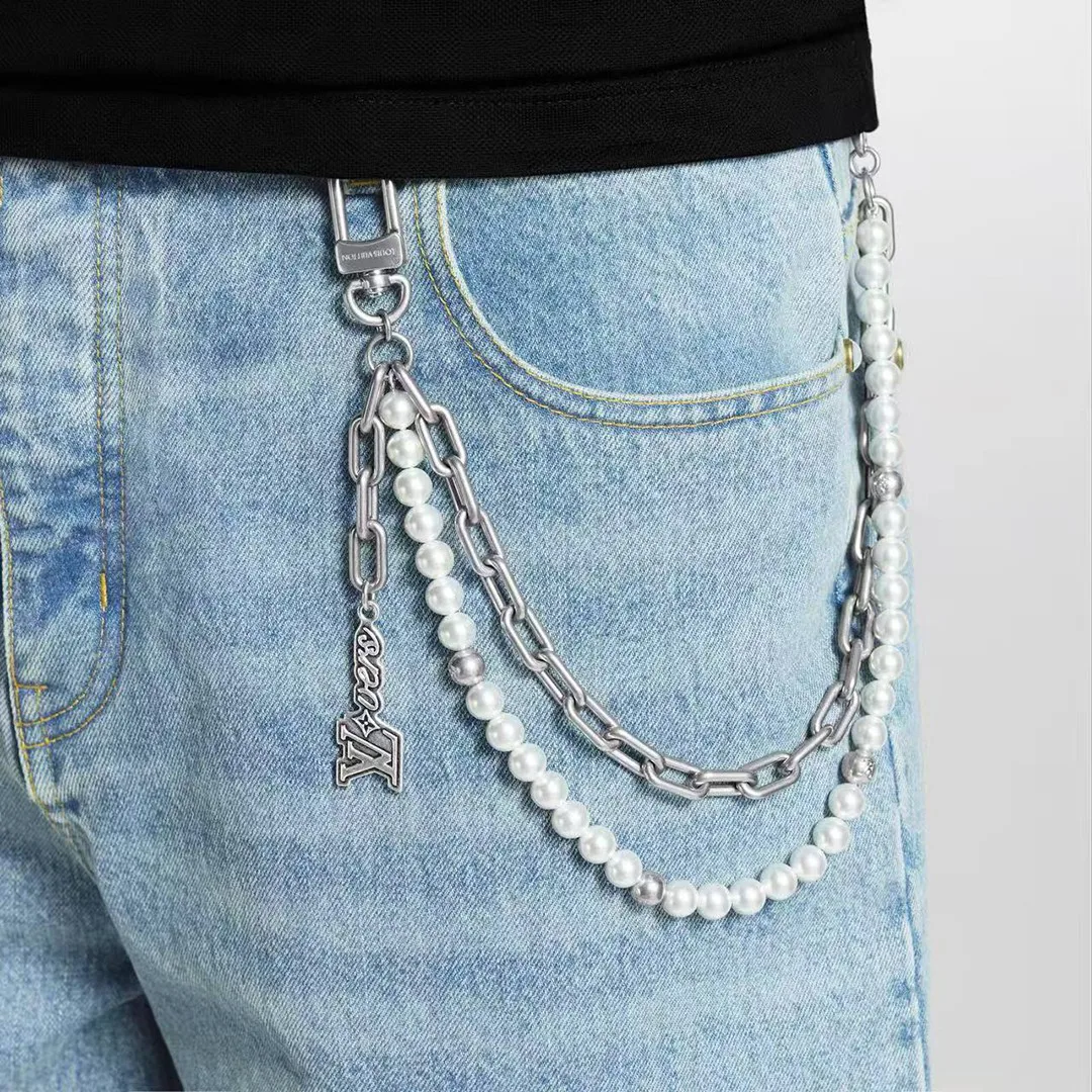 M02606 Pearls Chain Belt and Bag Charm