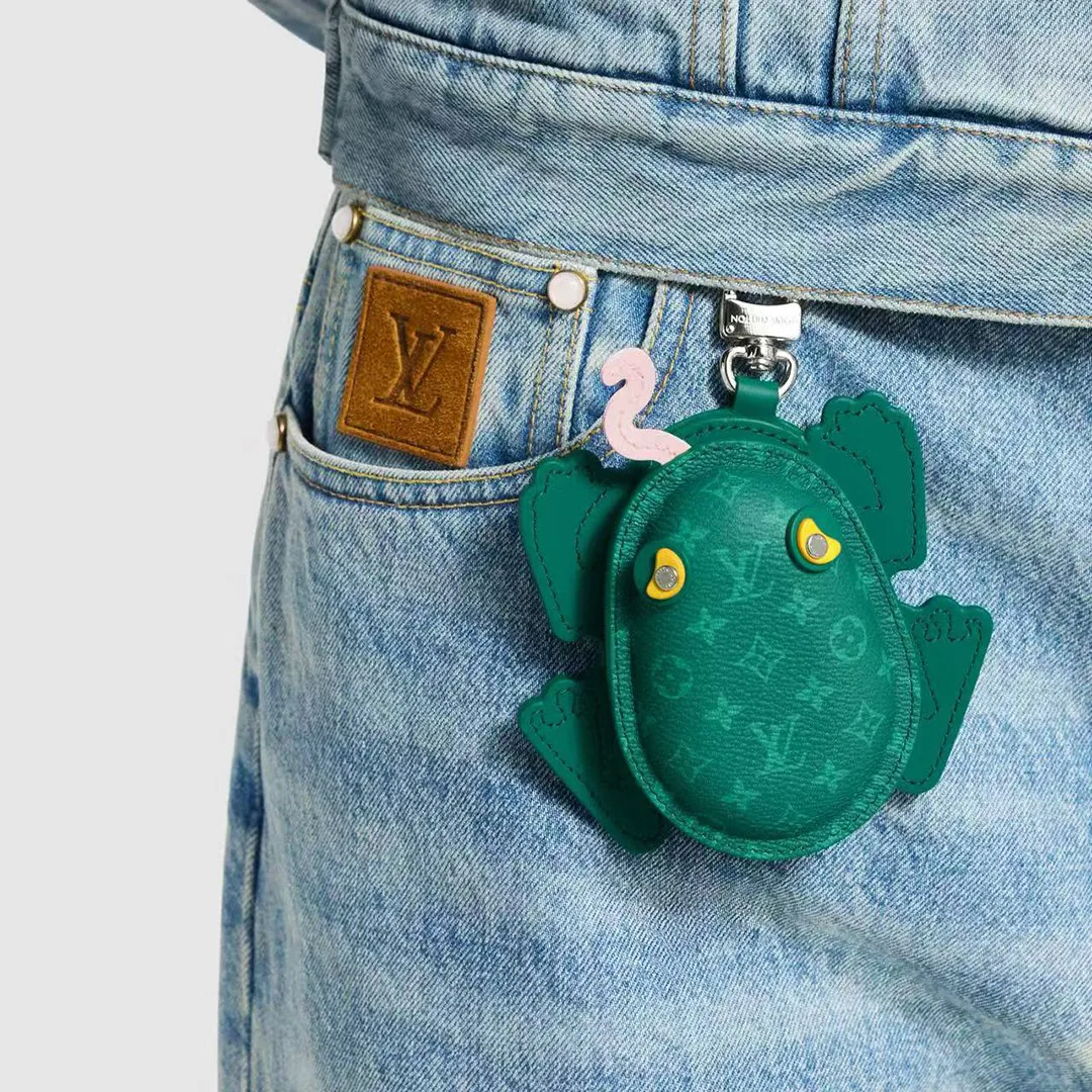 M02238 Frog Bag Charm Monogram Canvas and Leather