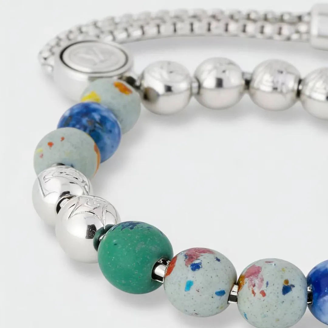 M1666A Recycled Monogram Beads Bracelet