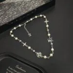M02448 Pearls Necklace Monogram Flower and Elements - M02224 1 M02448 Pearls Necklace Monogram Flower and Elements