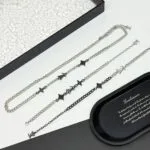 M02230 Monogram Row Necklace Monogram Flower and Elements - M02027 2 M02230 Monogram Row Necklace Monogram Flower and Elements