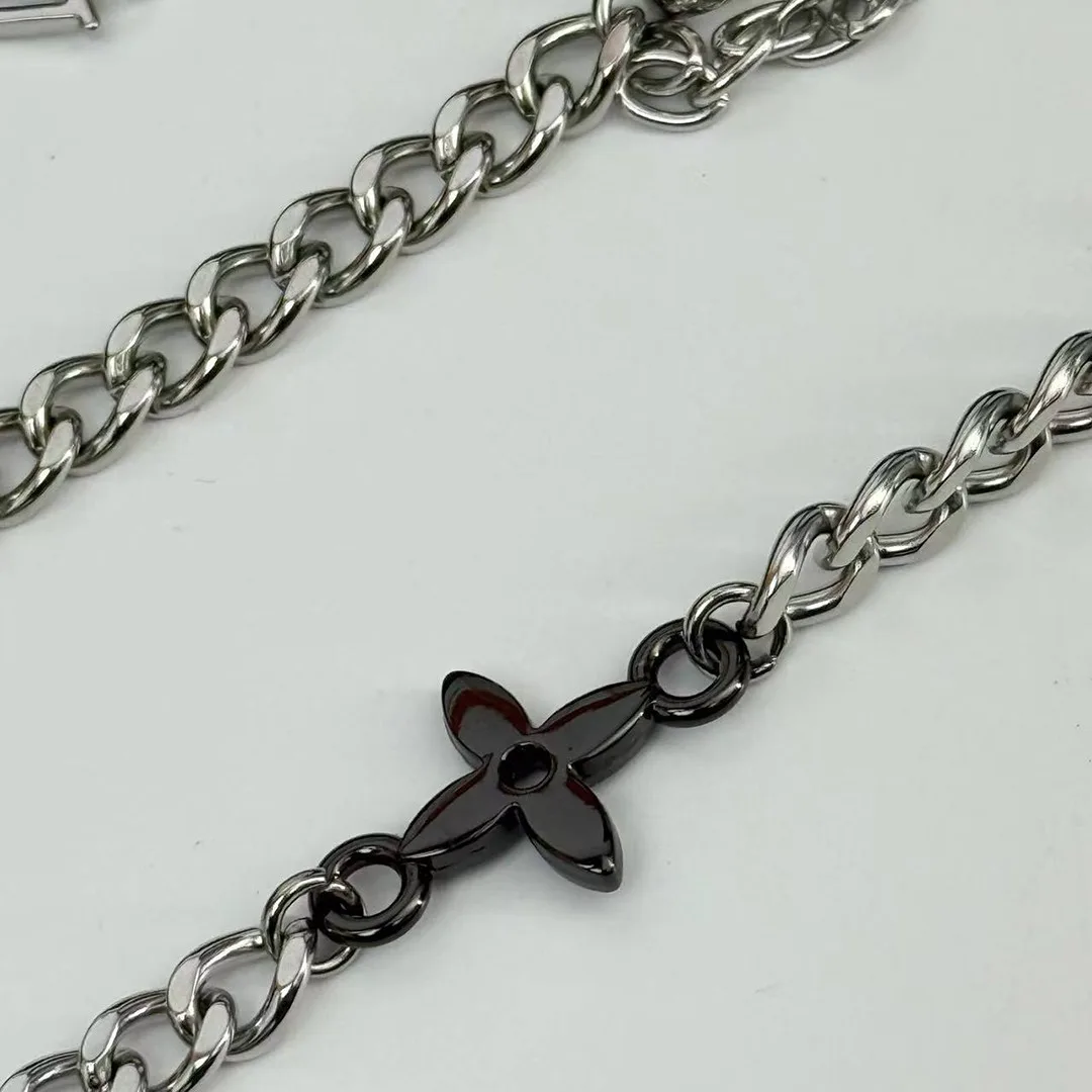 M02230 Monogram Row Necklace Monogram Flower and Elements