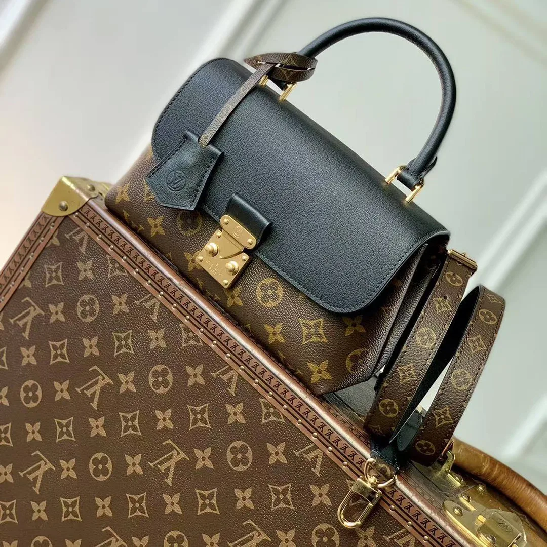 M27511 Madeleine BB Monogram Handbags Monogram Cognac Black Coated Canvas