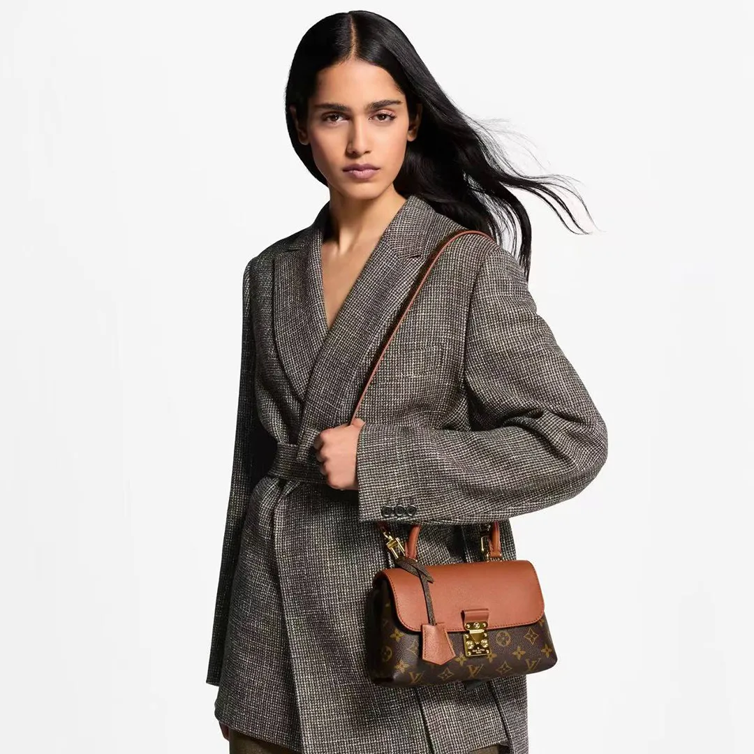 M28288 Madeleine BB Monogram Handbags Monogram Cognac Brown Coated Canvas