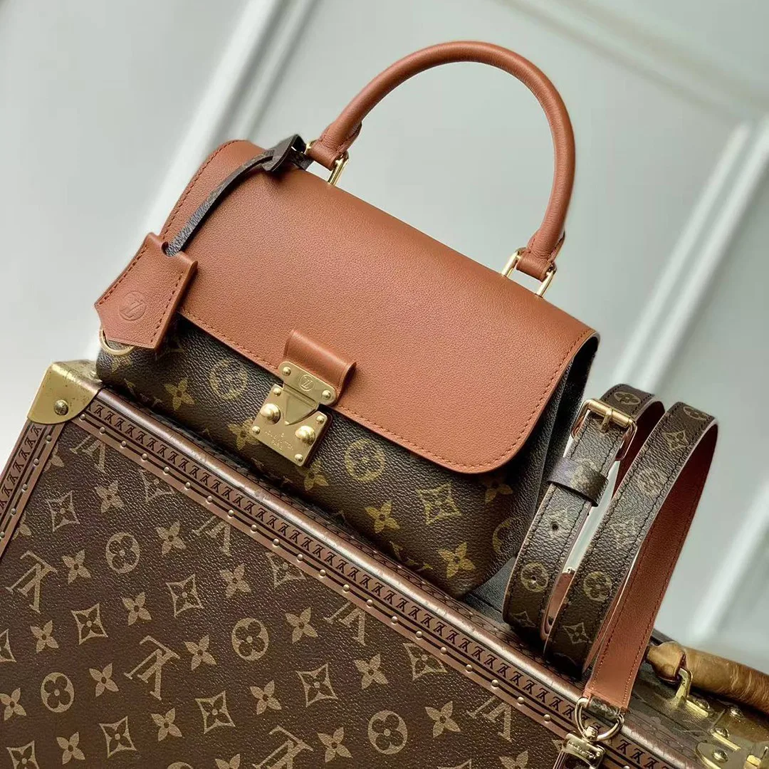M28288 Madeleine BB Monogram Handbags Monogram Cognac Brown Coated Canvas