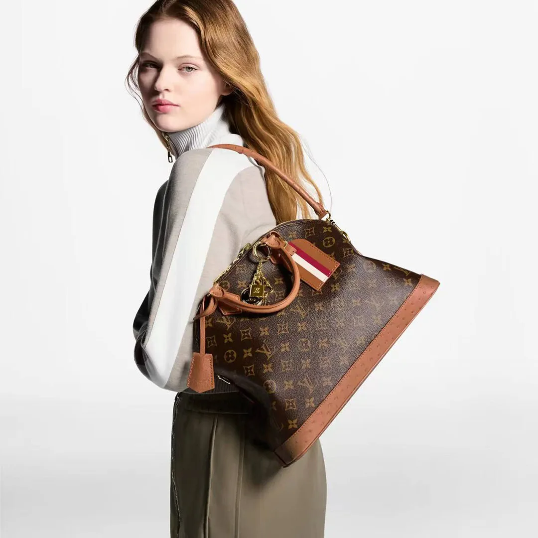N30049 Alma MM Soft Celebration Monogram Handbags Monogram Coated Canvas
