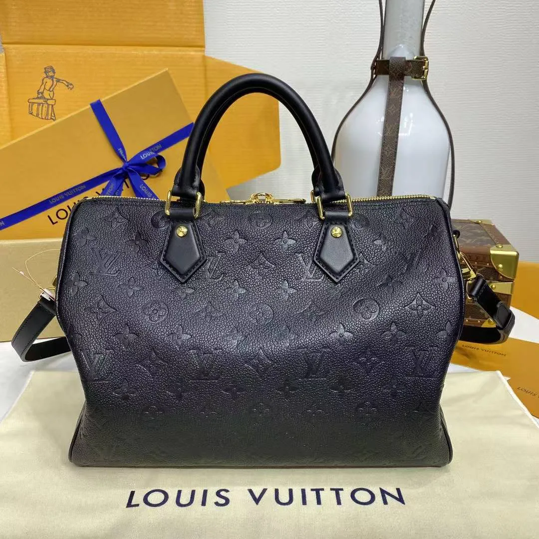 M47186 Speedy Soft 30 Monogram Empreinte Leather Handbag
