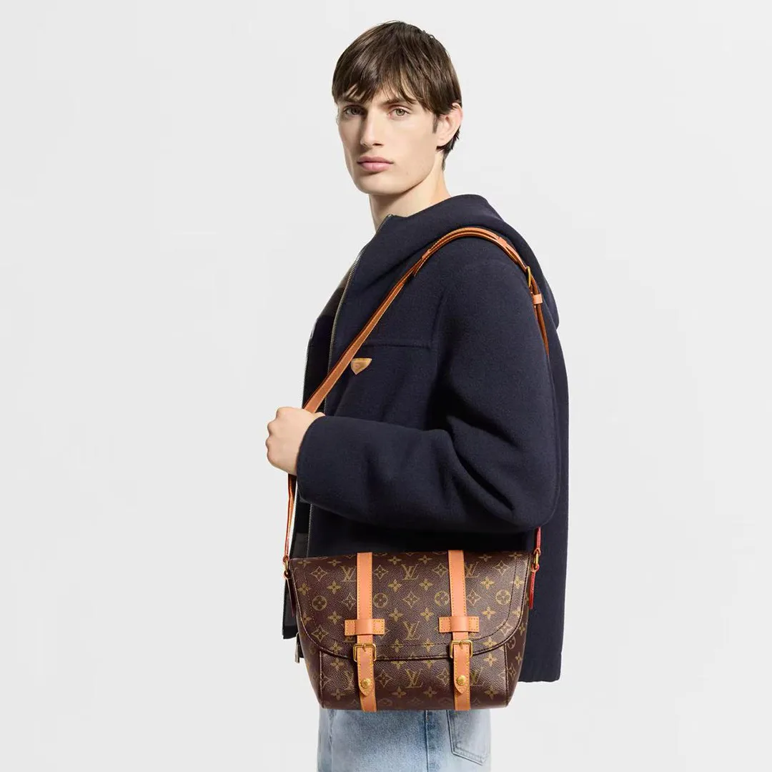 M28115 Christopher Messenger Monogram Archive Coated Canvas Handbag
