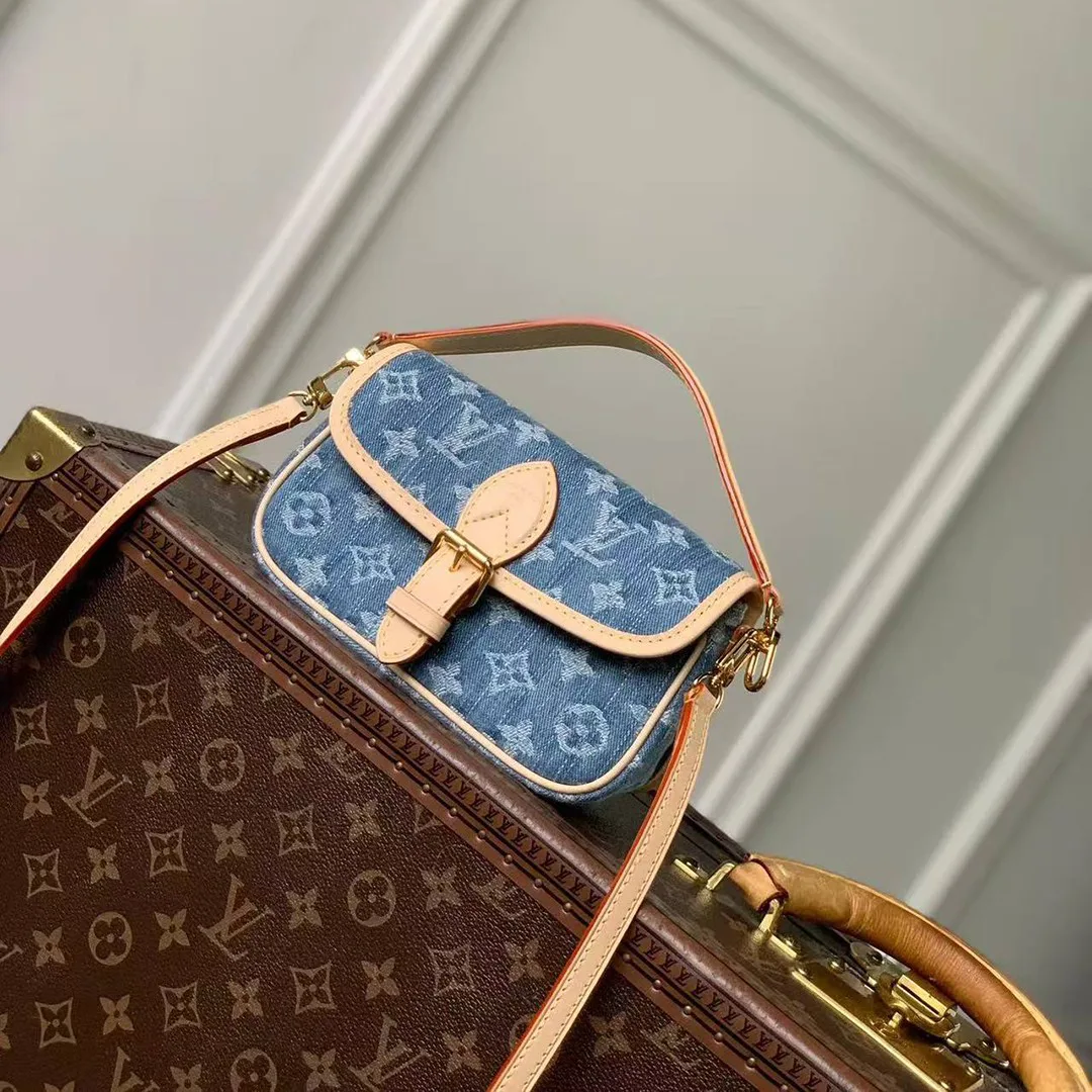 M27700 Nano Diane Handbag Monogram Blue Denim