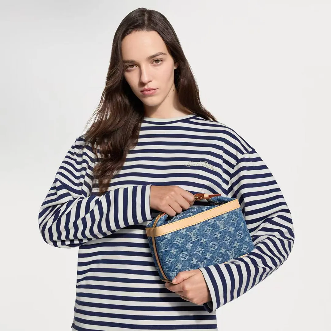 M27945 Cruiser Toiletry Bag Handbag Monogram Blue Denim