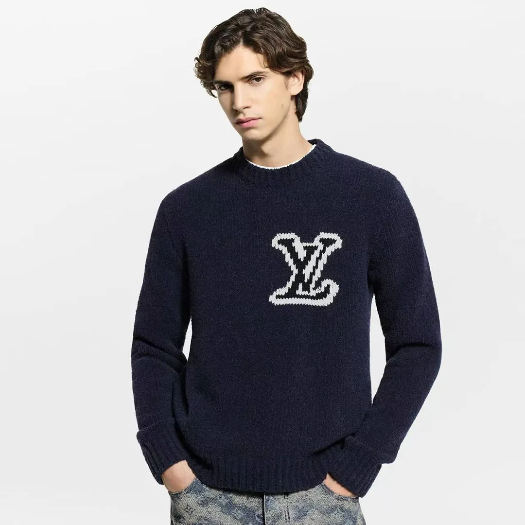 1AJAYX Intarsia Crewneck Night Sky Wool