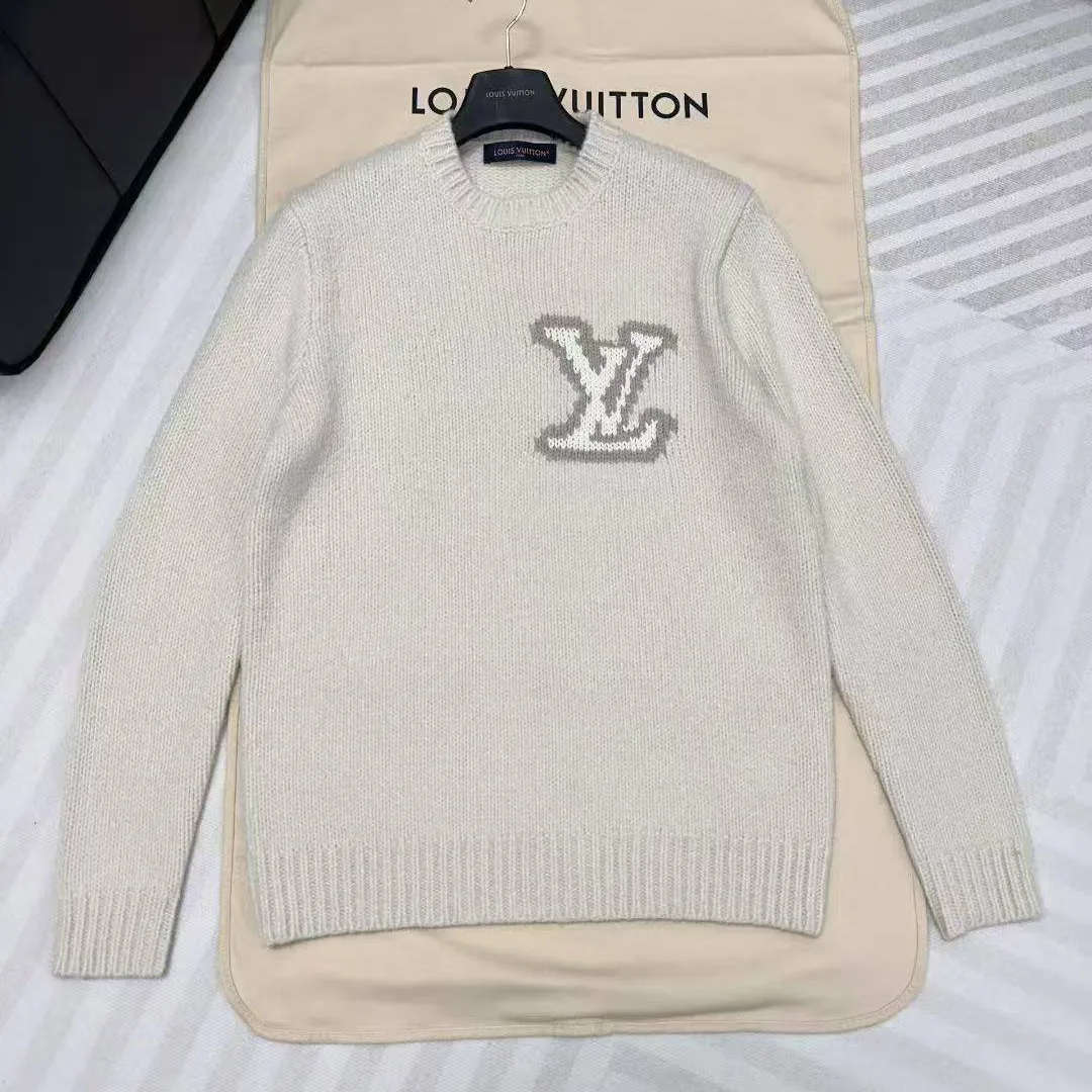 1AIWEJ Intarsia Crewneck Off-White Wool