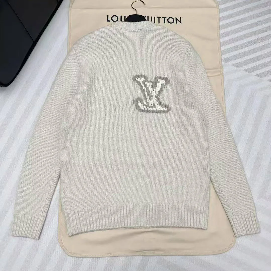 1AIWEJ Intarsia Crewneck Off-White Wool
