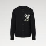 1AJBXP Chunky Intarsia Signature Cardigan Black Wool - 1AIWEJ 2 1AJBXP Chunky Intarsia Signature Cardigan Black Wool